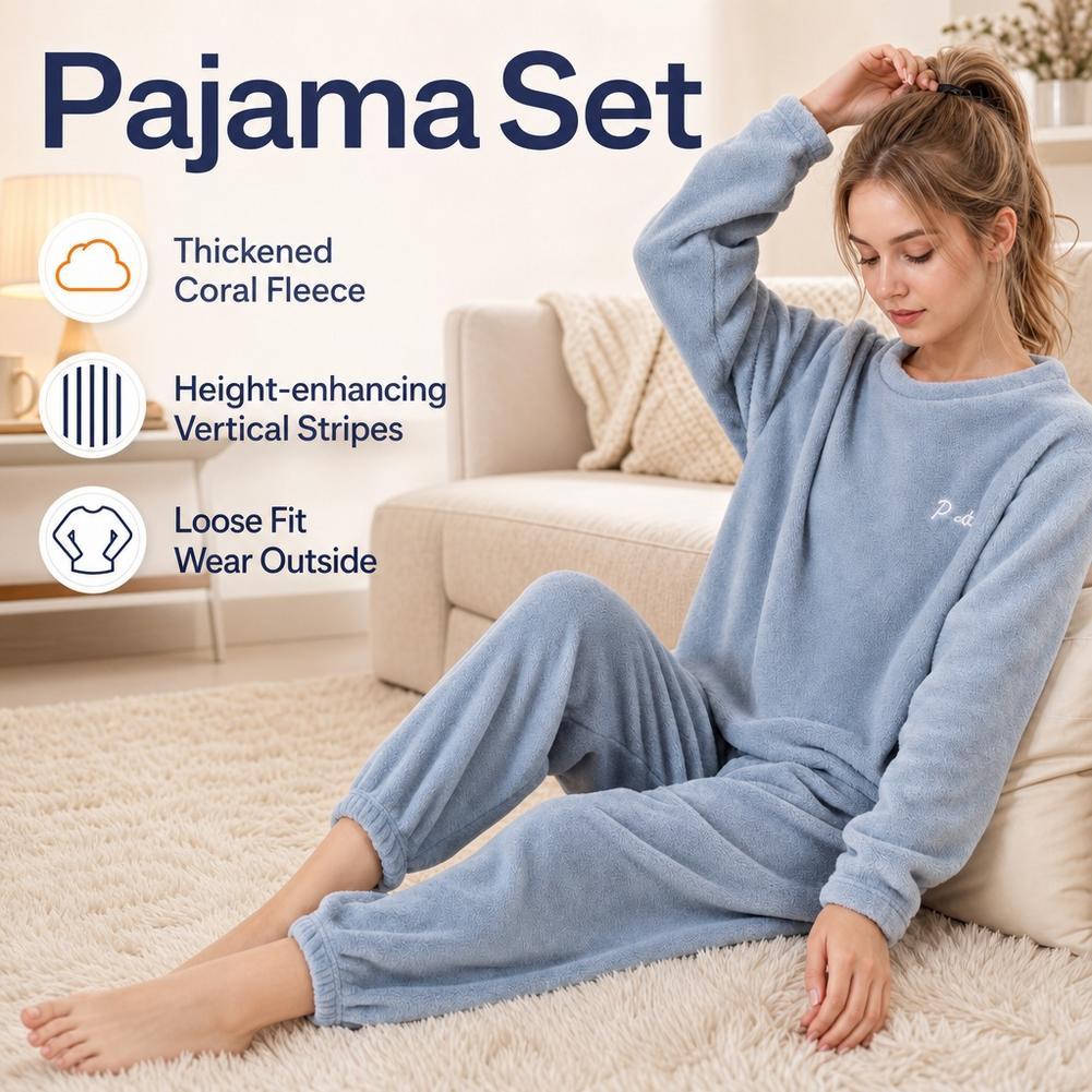 Coral Fleece Homewear Set Pyja - Corduroy Pant Warm recensie en prijs