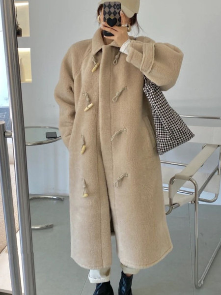 Lange, dikke winterjas van lam - Wool Coat Peacoat recensie en prijs